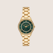 Michael Kors Women's Lauryn Clear Stone-Set Green Dial Watch MK4737
