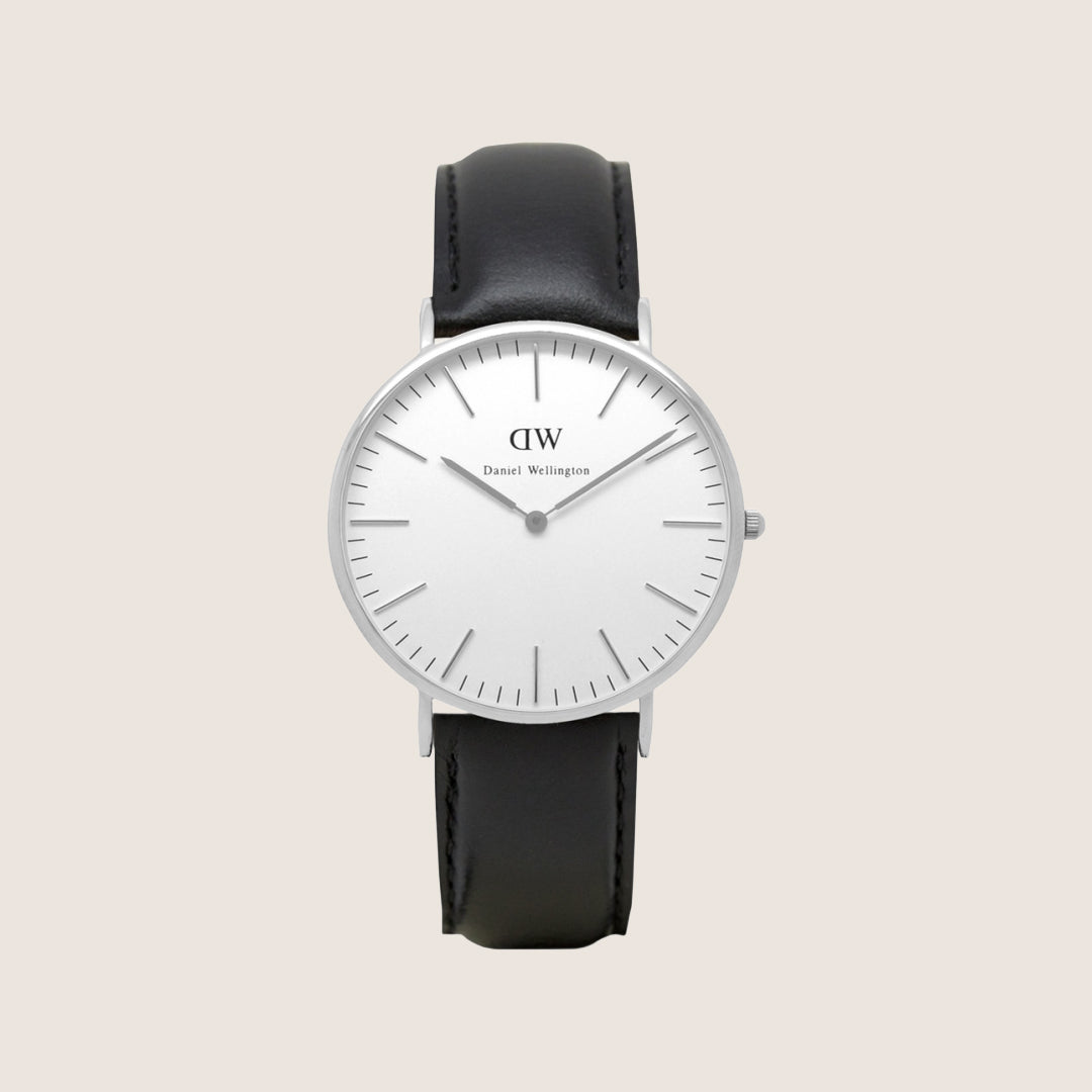 Daniel Wellington Mens Classic Sheffield Silver White Dial 40mm Watch DW00100028