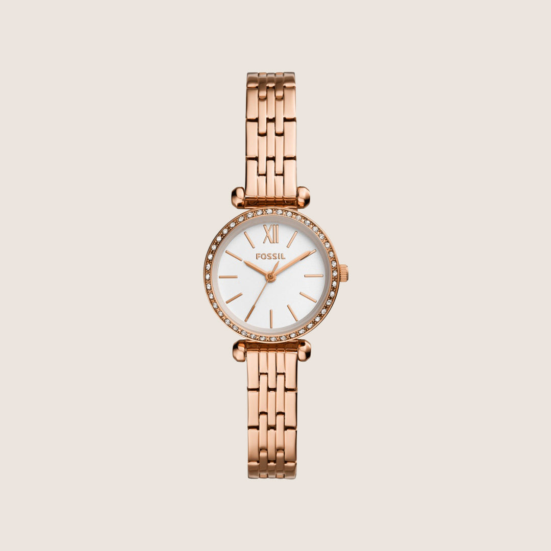 Fossil Women's Tillie Mini Rose Gold Crystal Bracelet Analogue Watch BQ3502