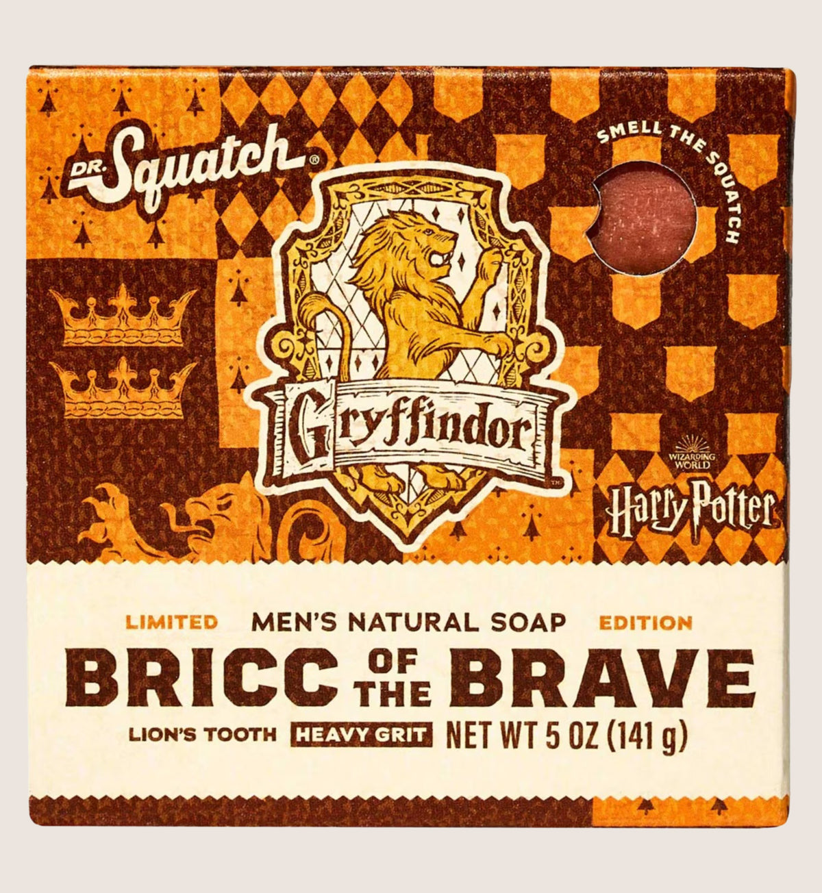 Dr. Squatch Harry Potter Gryffindor Bricc of The Brave Soap Bar Heavy Grit 141g