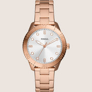 Fossil Dayle Rose Gold and Silver Steel Bracelet Watch BQ3886