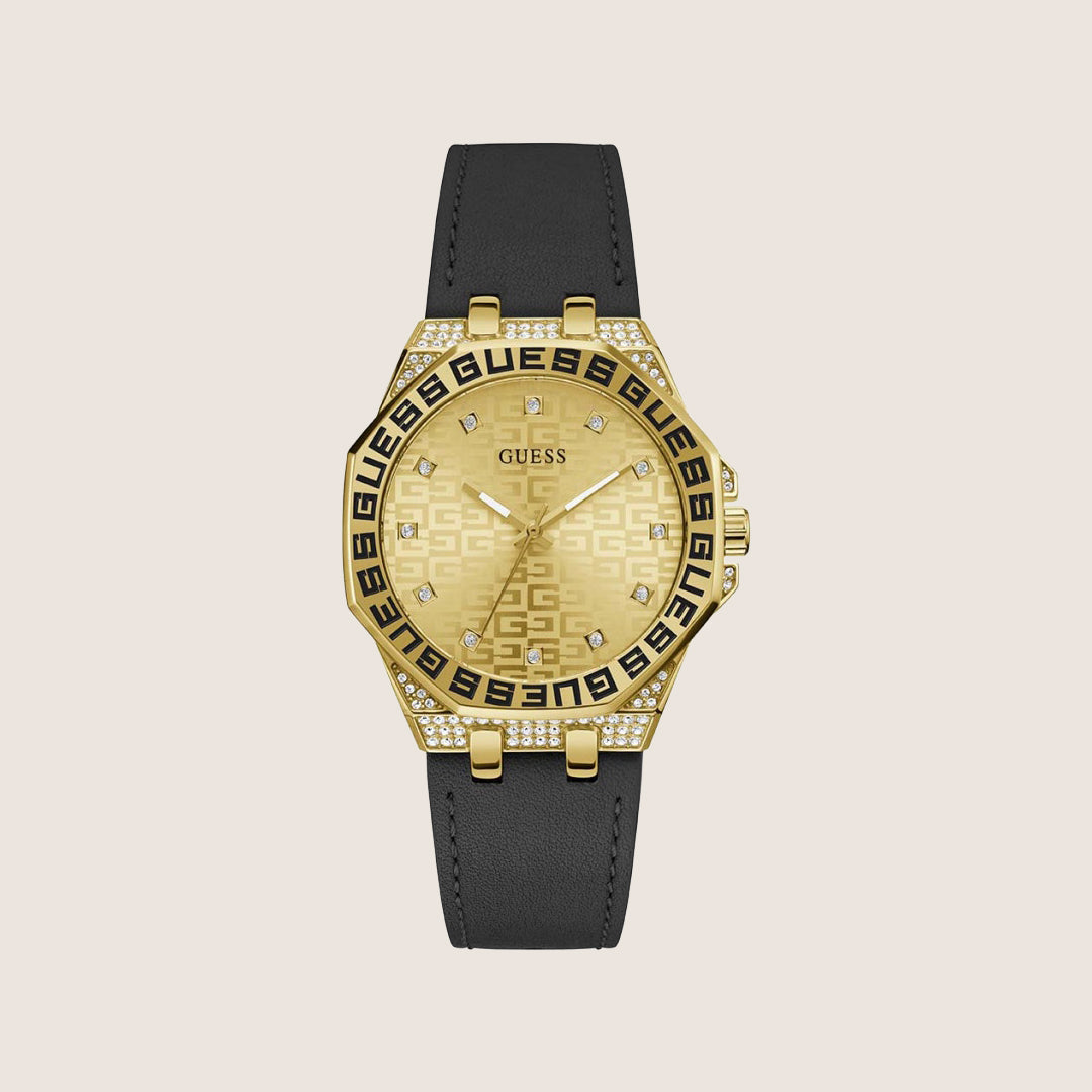Guess Women's Insignia Watch Crystal-Set Gold Dial GW0547L3