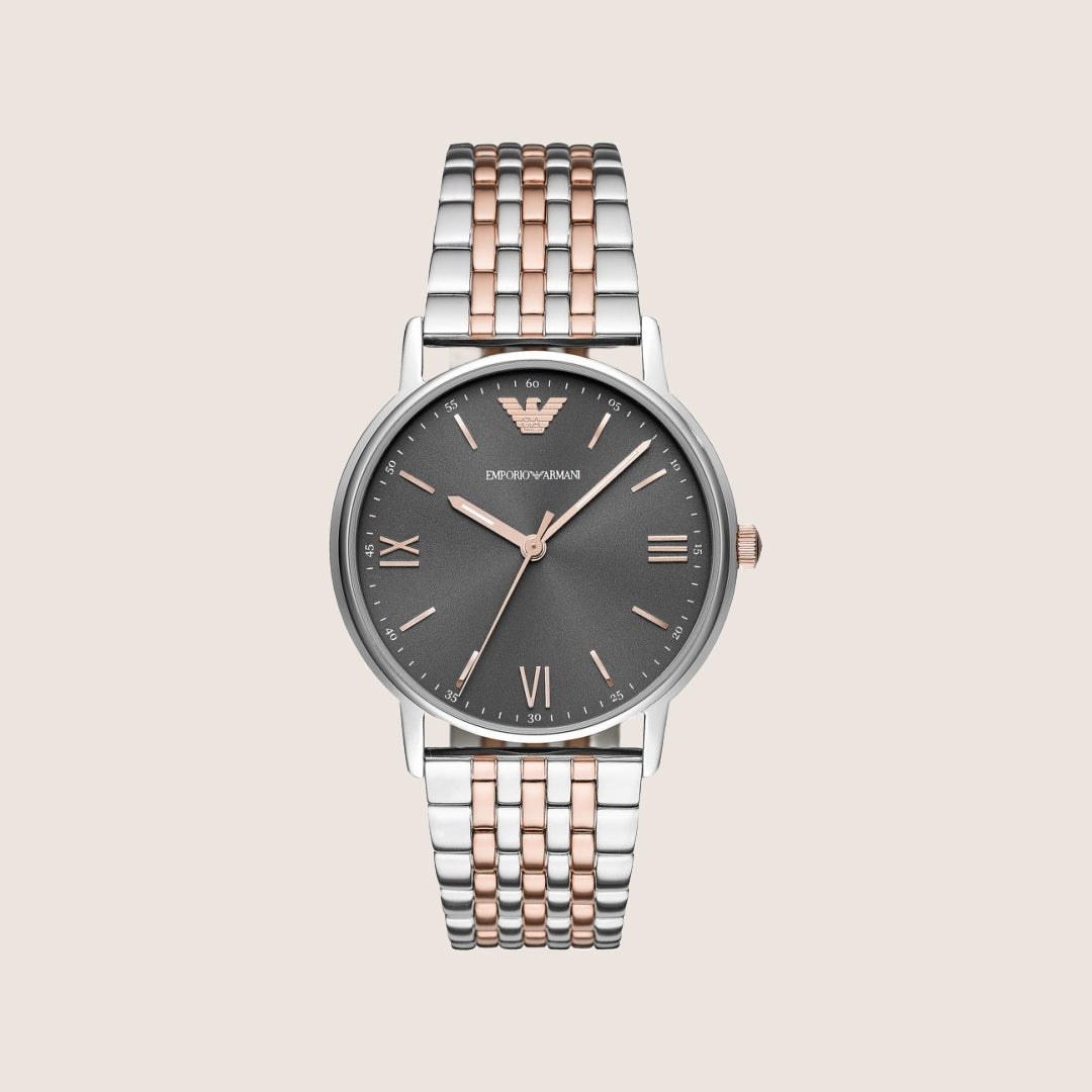 Emporio Armani Men's Watch Grey Dial Two-Tone Steel Bracelet AR11121