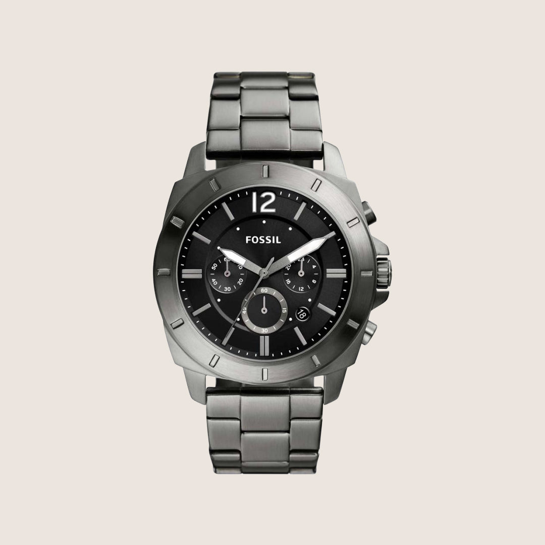 Fossil Mens Privateer Black Chronograph Cushion Watch BQ2817