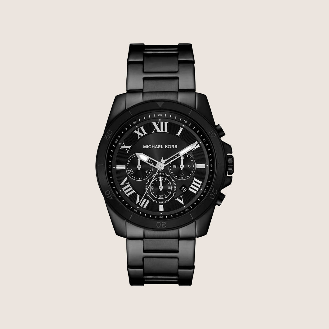 Michael Kors Men's Alek Chronograph Black Dial All-Black Stainless Steel Watch MK9185