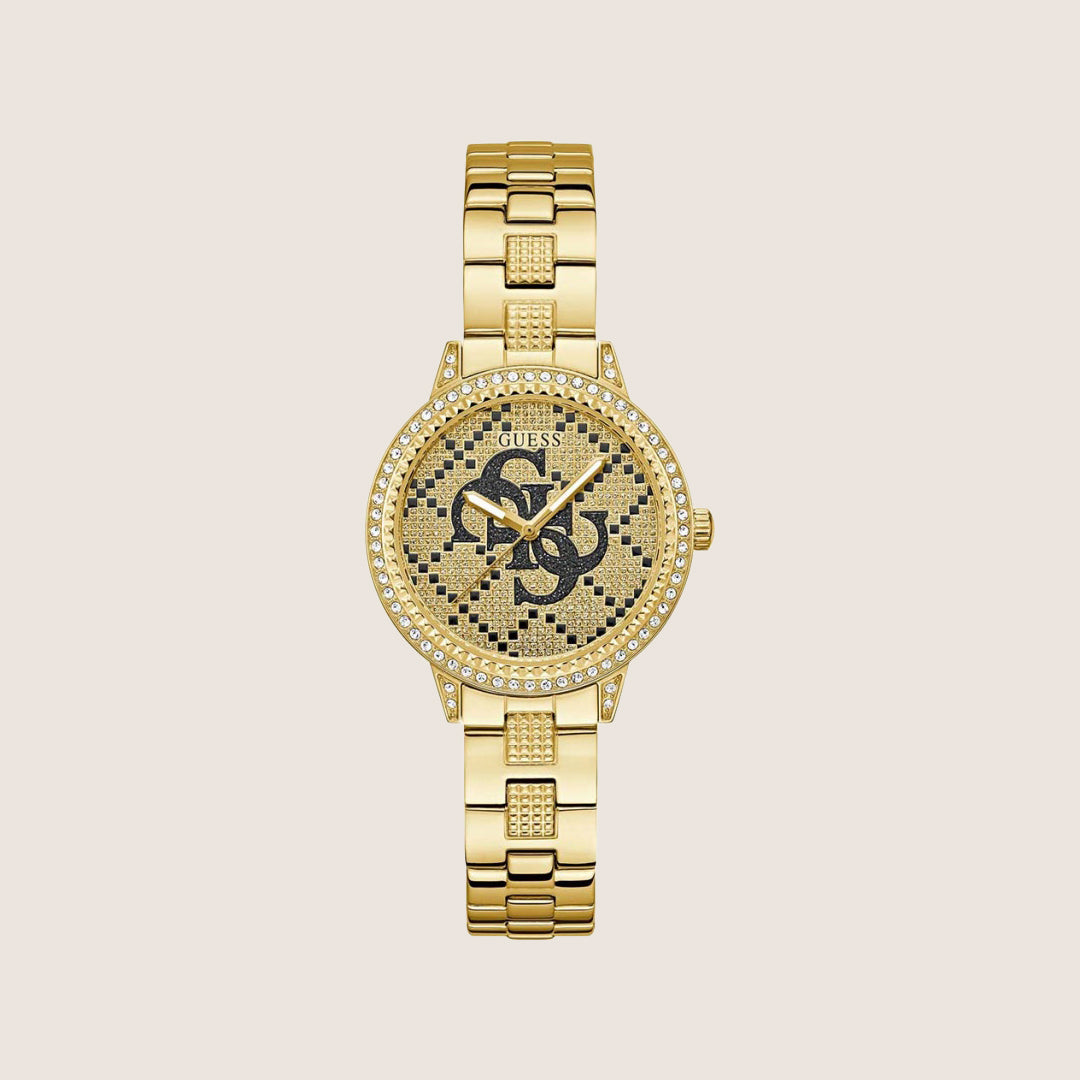 Guess Women's G Lace Watch Crystal-Set Gold Dial GW0944L2