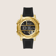 Guess Mens Zip Watch Gold Dial GW0272G2