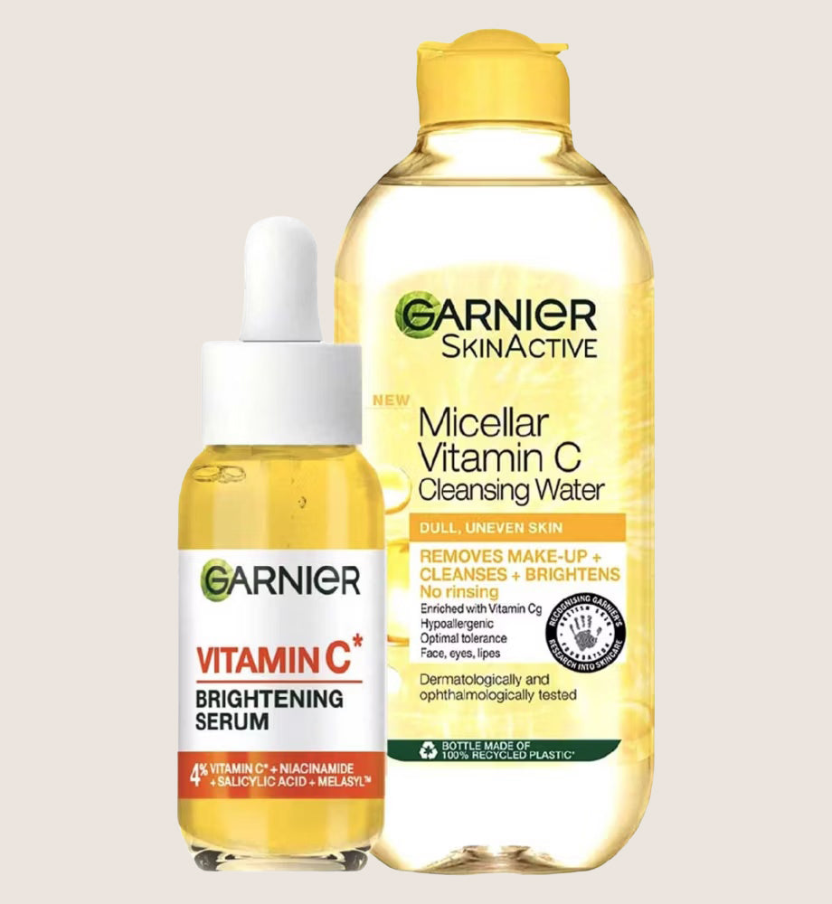 Garnier Vitamin C Cleanse & Treat Bundle Serum & Micellar Water Set