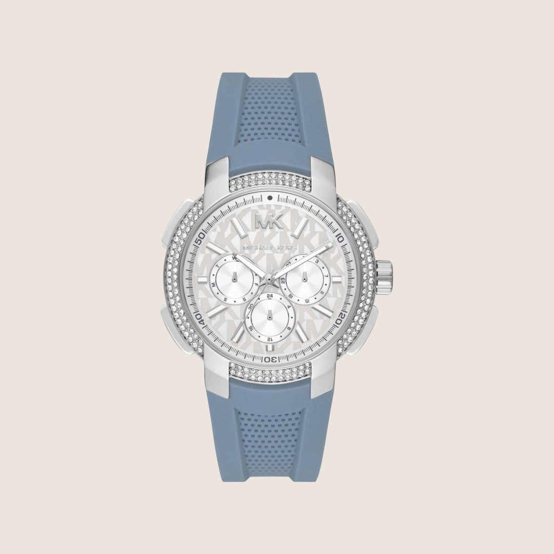Michael Kors Women's Sidney Clear Stone-Set White Dial Watch MK7220
