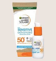 Garnier Ambre Solaire SPF50 Ceramide Protect Face & Body Bundle Serum & Sun Cream Set