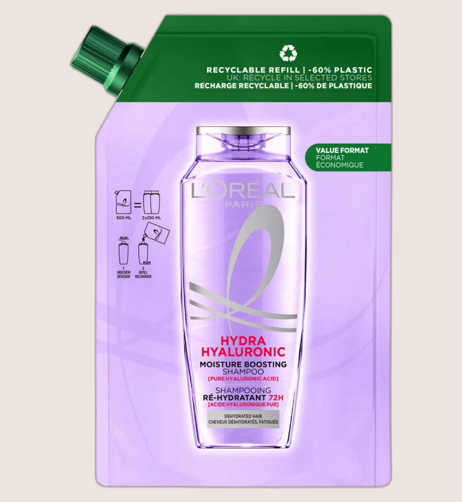 L'Oréal Elvive L’Oréal Paris Elvive Hydra Hyaluronic Shampoo Refill Pouch 500ml