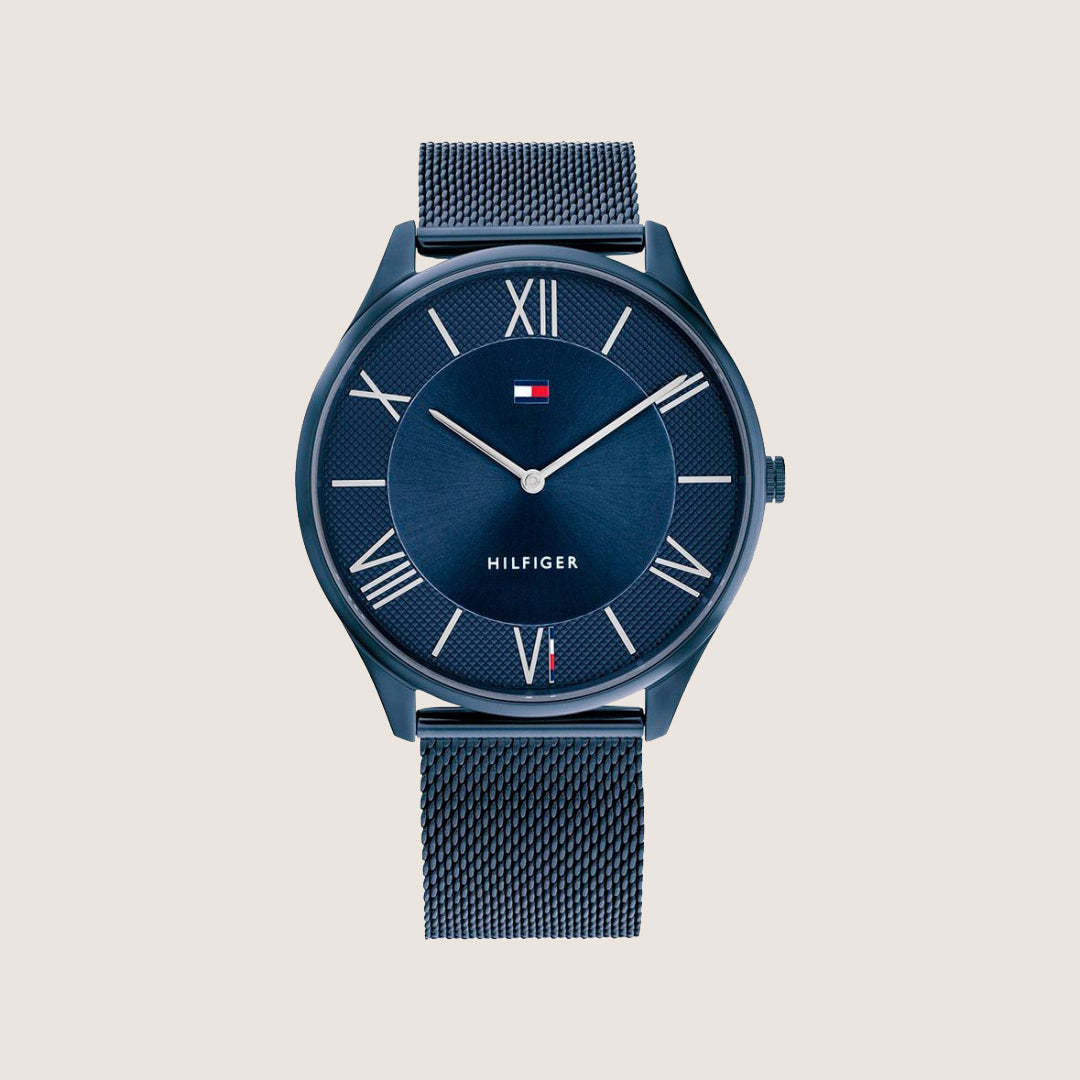 Tommy Hilfiger Men's Watch Blue Dial Roman Numeral Bracelet 1710514