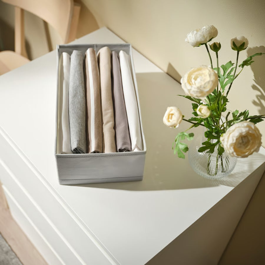IKEA KOSINGEN Drawer Organiser Box Recycled Polyester 20x38x12 cm – Light Grey