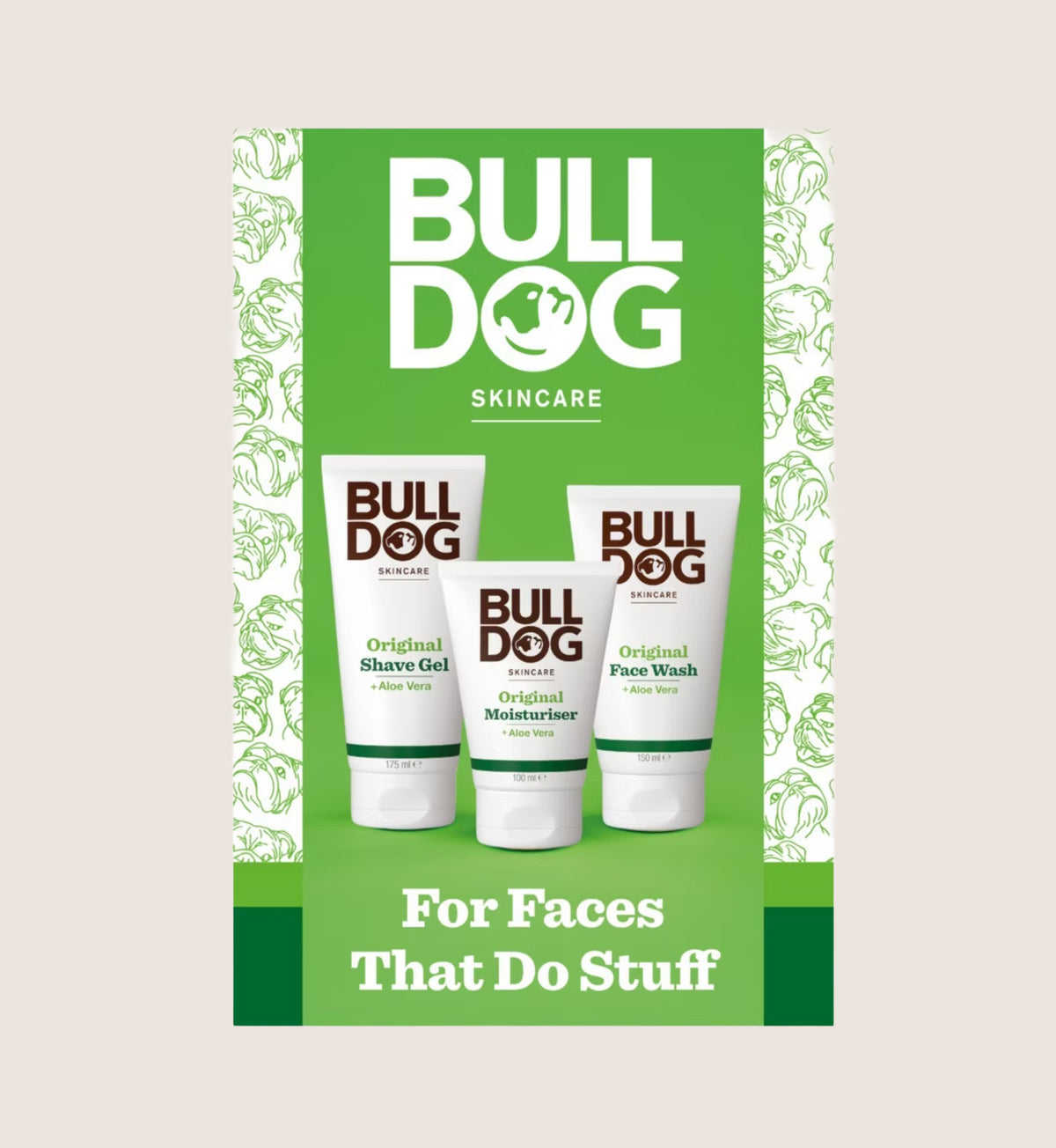 Bulldog Skincare Original Skincare Trio Set - Face Wash, Shave Gel & Moisturiser