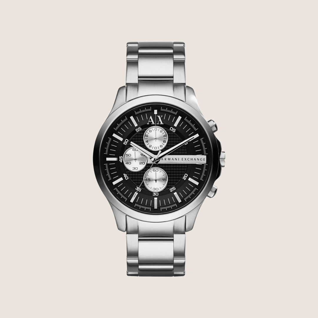 Armani Exchange Men's Dress Watch Silver Dial Silver Steel Bracelet AX2152