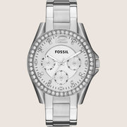 Fossil Riley Silver Crystal Chronograph Bracelet Watch ES3202