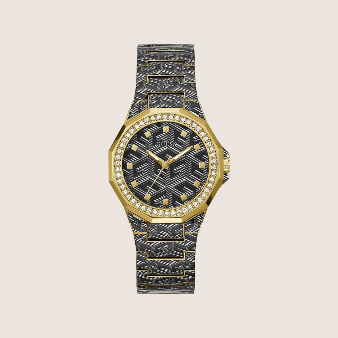 Guess Women's Misfit Watch Crystal-Set Black Dial GW0597L1