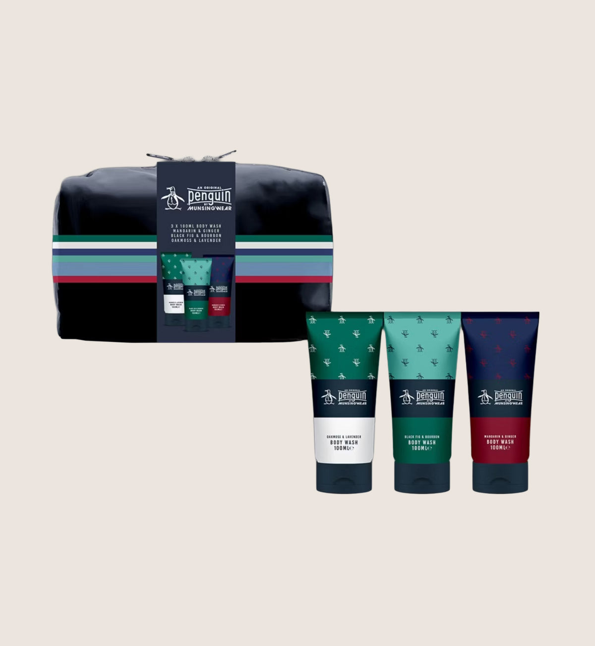 Original Penguin Wash Bag & Body Wash Set Wash Bag + 3 x 100ml Body Wash 3 x 100ml + bag