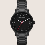 Armani Exchange Mens Dress Watch Black Stainless Steel Bracelet AX2738