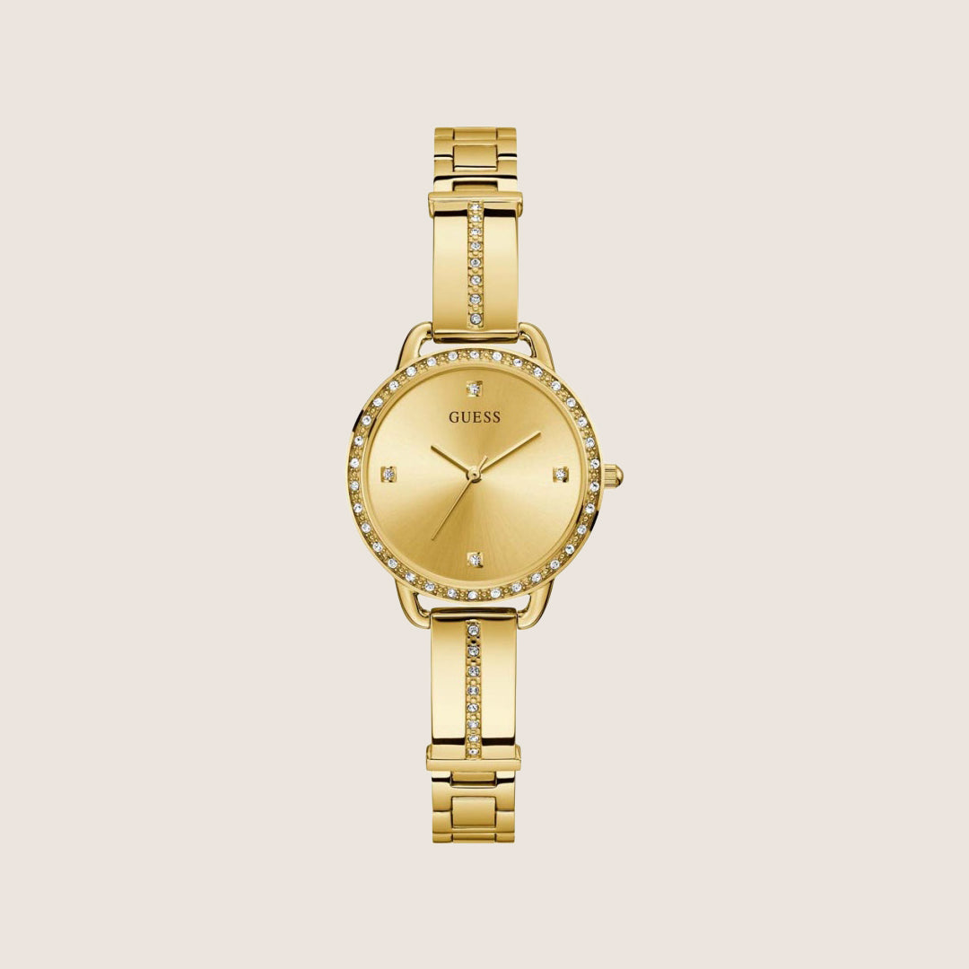 Guess Women's Bellini Watch Crystal-Set Gold Dial GW0022L2