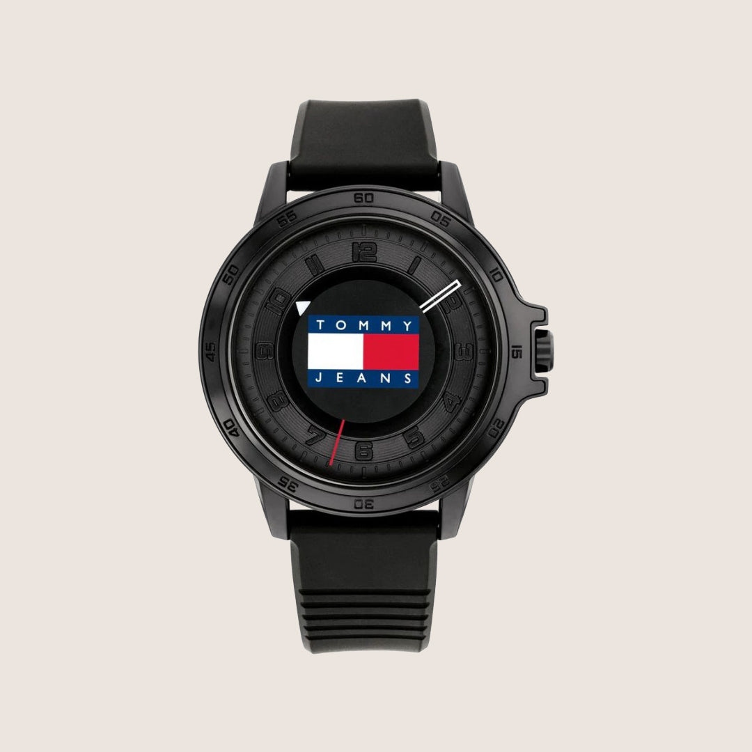 Tommy Hilfiger Men's Watch Black Dial Silicone Strap 1792032