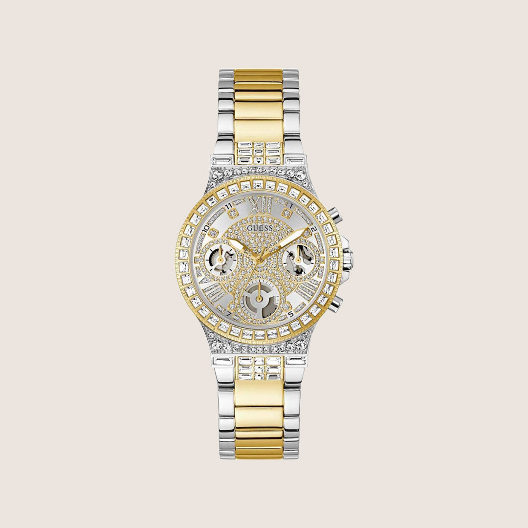 Guess Women's Moonlight Watch Crystal-Set Silver Dial GW0320L7