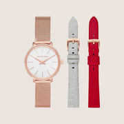 Michael Kors Women's Pyper Clear Stone-Set White Dial Watch MK4418