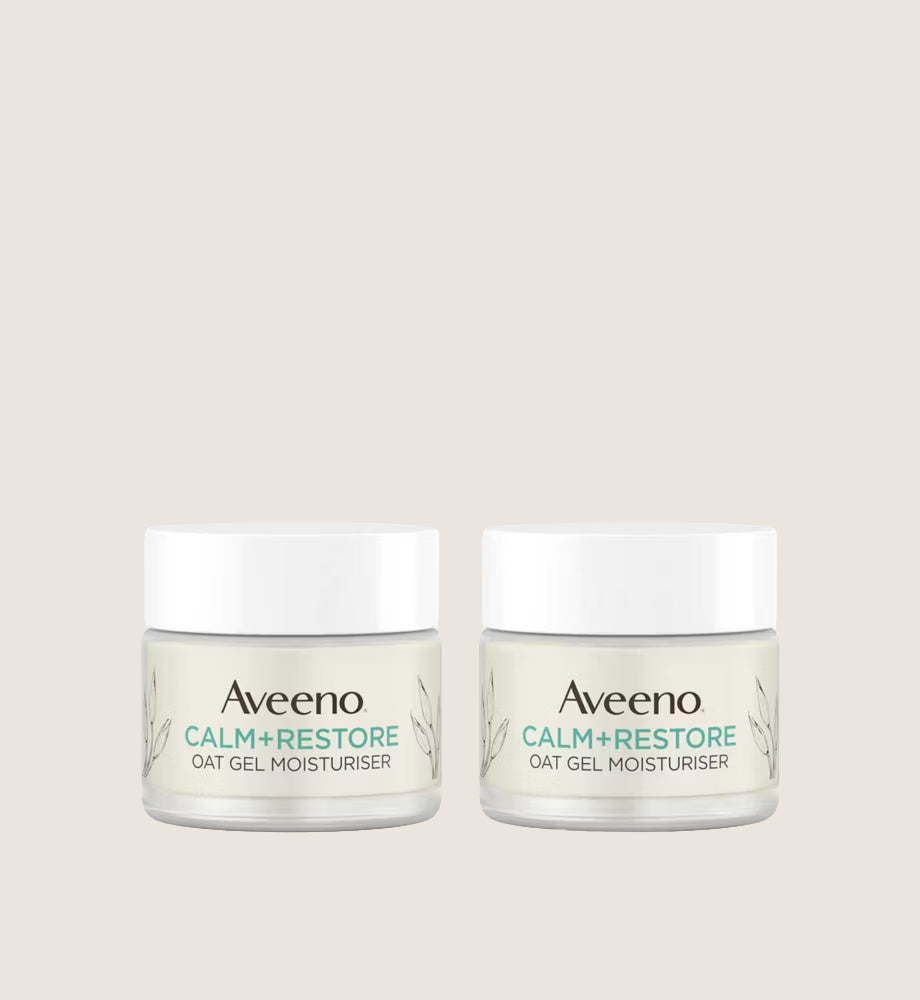 Aveeno Face Calm and Restore Oat Gel Moisturiser Duo Bundle Intense Hydration