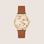 Ted Baker Ladies Phylipa Fashion Gold Beige Baton Dial Leather Strap Watch BKPPHF209