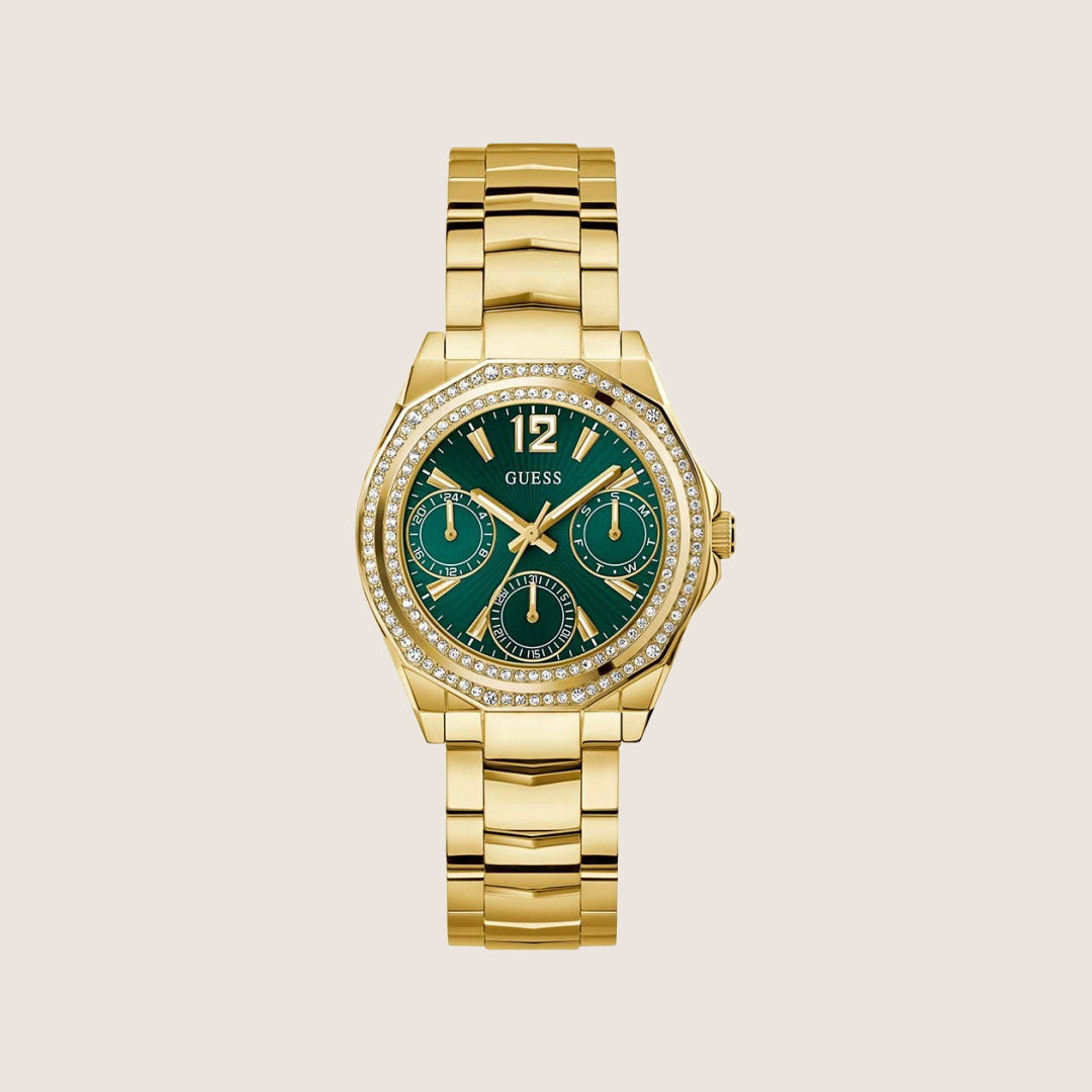 Guess Women's Ritzy Watch Crystal-Set Green Dial GW0685L5