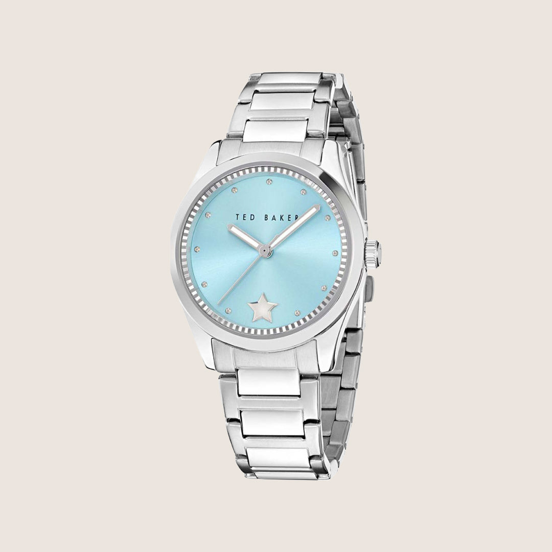 Ted Baker Ladies Coolly Silver Blue Crystal Bracelet Watch BKPCLF507