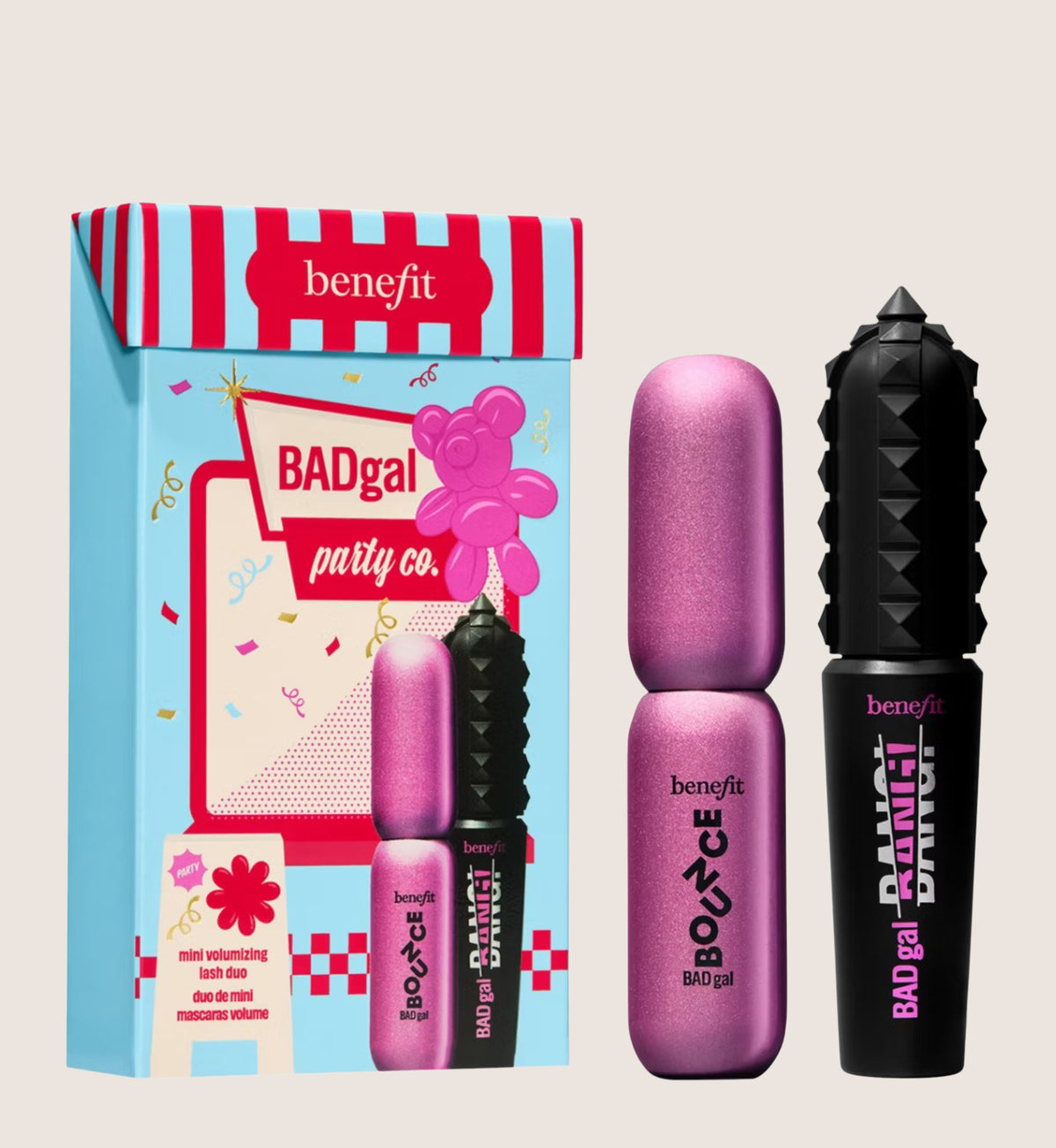 Benefit BADgal Party Co BADgal BANG Volumising Mini Mascara Duo Stocking Filler Beauty Gift Set For Her