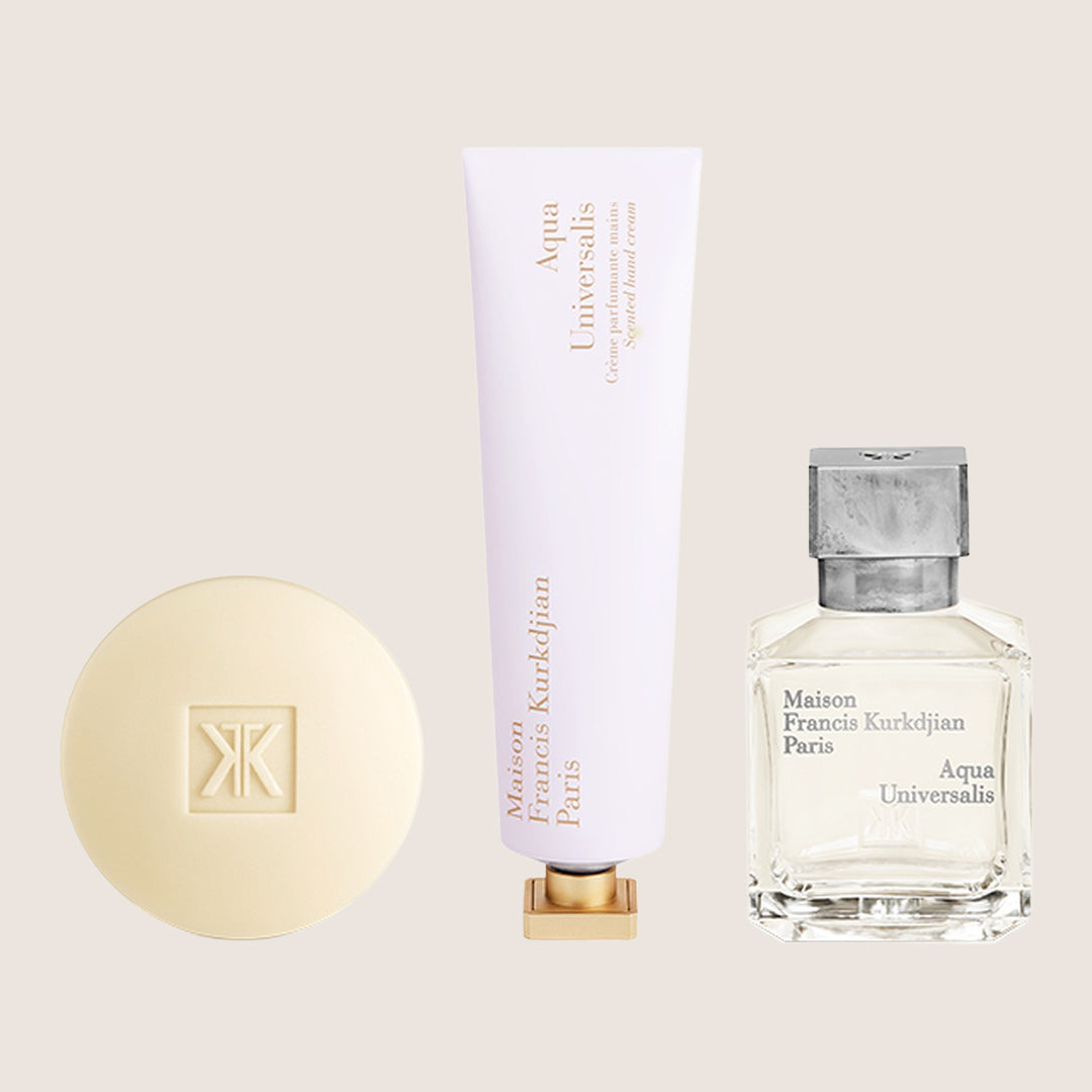 Maison Francis Kurkdjian Unisex Aqua Universalis Scented Soap, Hand Cream and Eau de Toilette Hand Ritual Trio Set