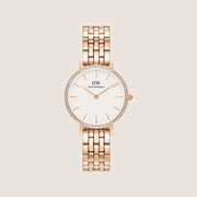 Daniel Wellington Women's Petite Lumine Rose Gold Crystal White Dial Watch DW00100666