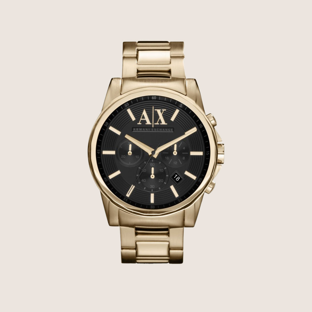 Armani Exchange Men's Dress Watch Gold-Tone Bracelet Analogue AX2095