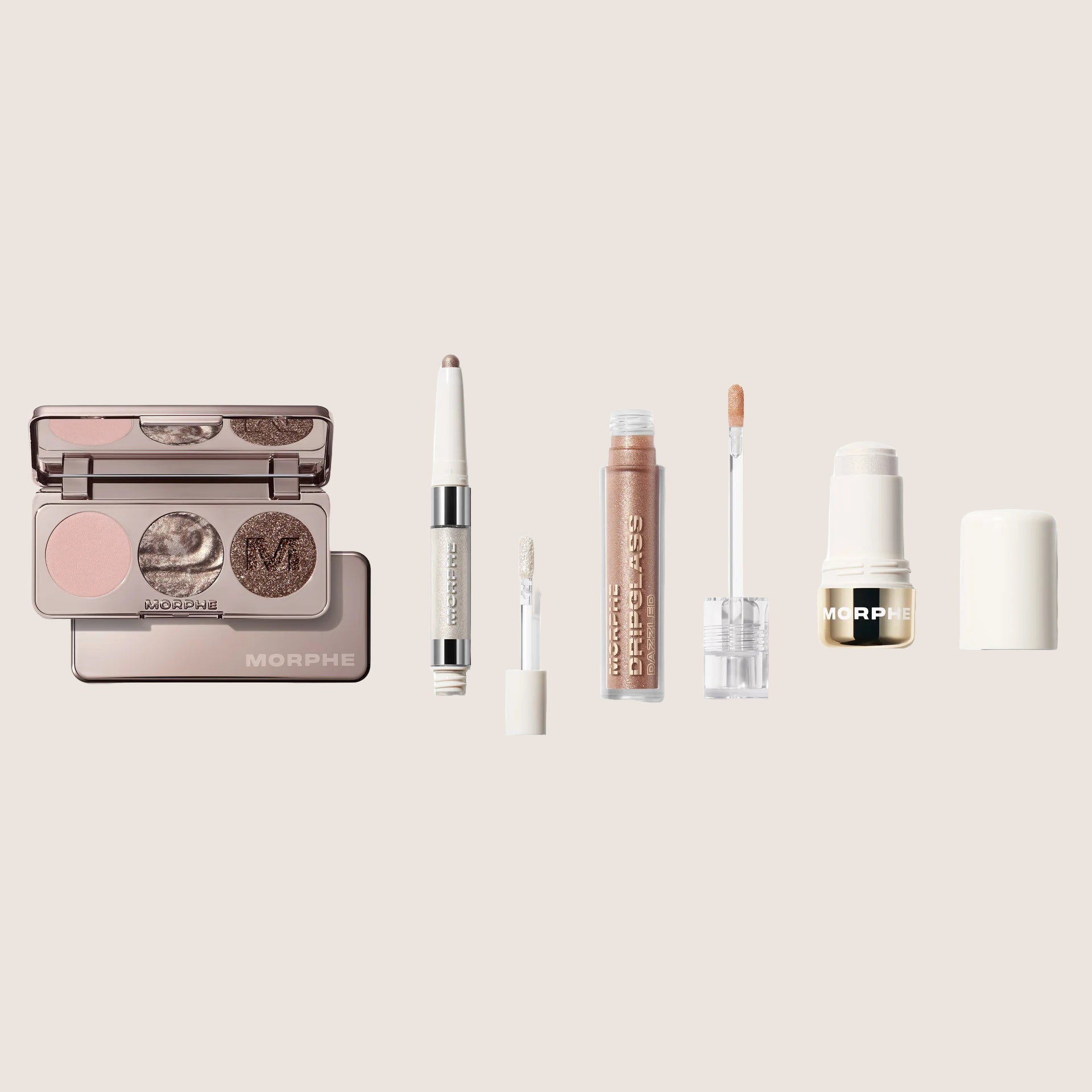 Morphe Dazzling Metallics Silver Bundle Premium Formula