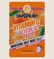 Soap & Glory Vitamin C & Glycolic Acid Instant Brightening Sheet Mask With Vitamin C Intensive Treatment