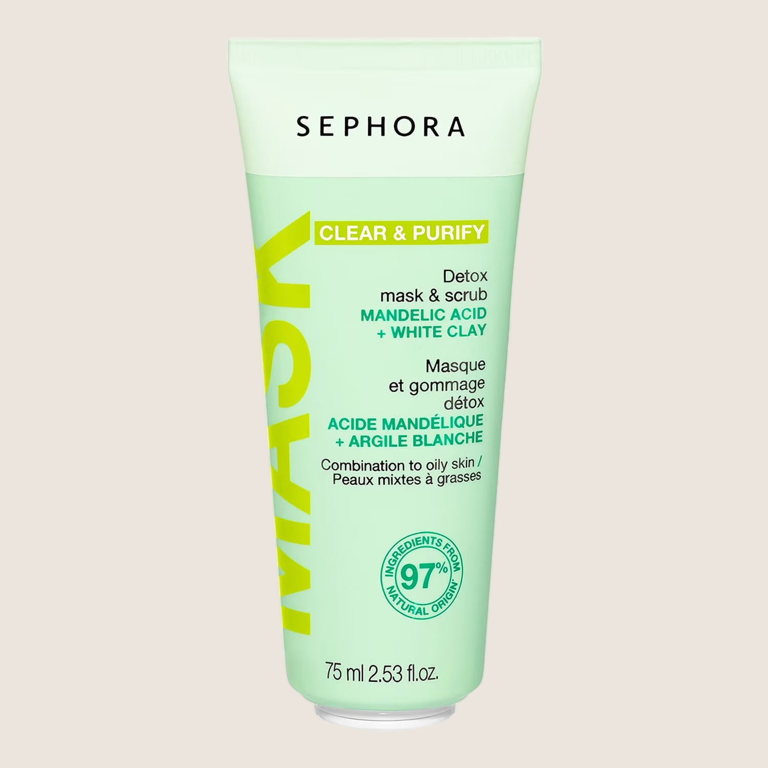 Sephora Collection Clear & Purify Detox Mask & Scrub 97% Natural Origin 75ml