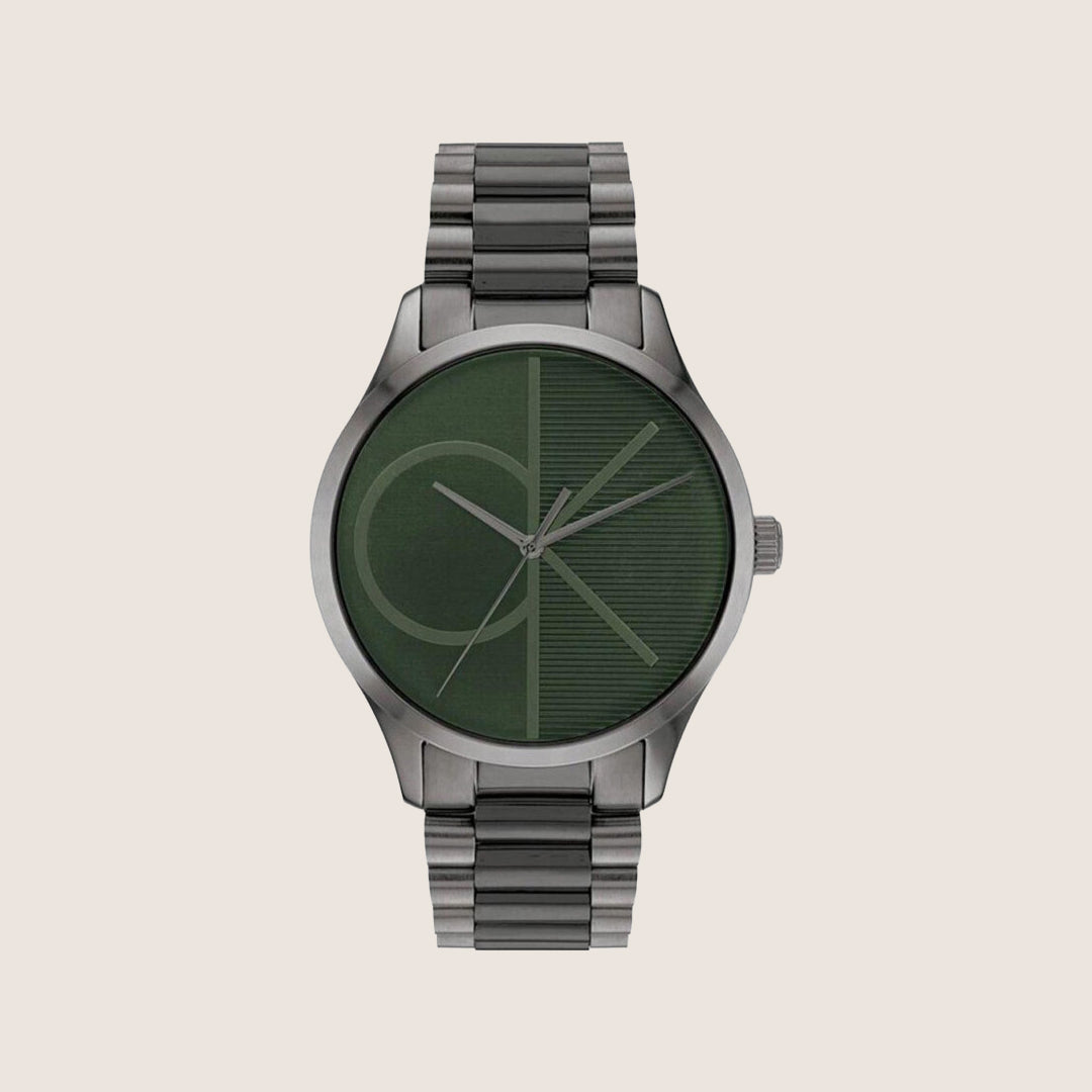 Calvin Klein Men's Watch Silver Dial Gunmetal Bracelet Minimalist 25200164