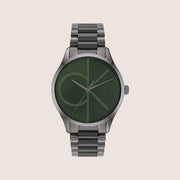 Calvin Klein Men's Watch Silver Dial Gunmetal Bracelet Minimalist 25200164