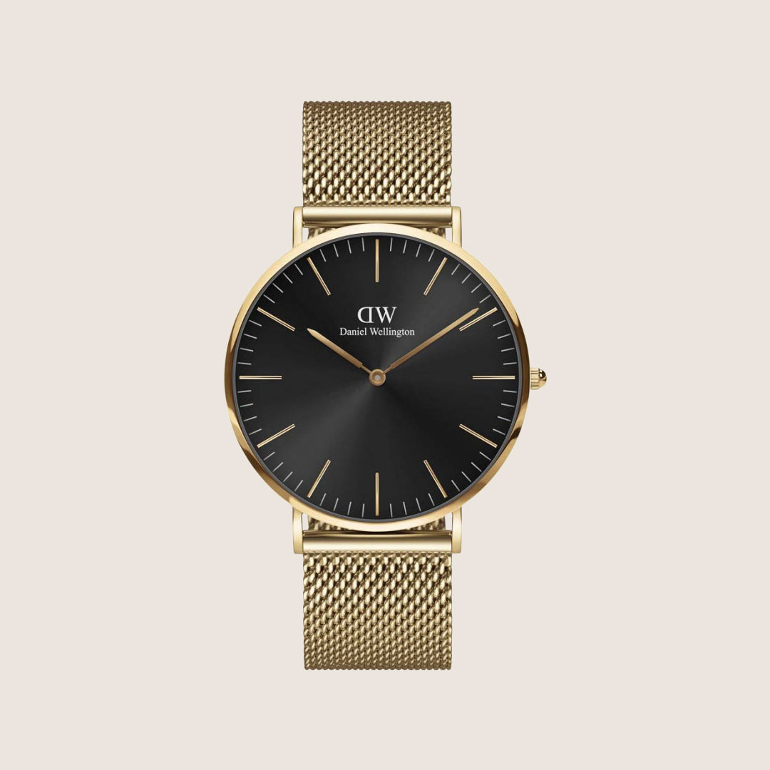 Daniel Wellington Mens Classic Evergold Gold Black Dial 40mm Watch DW00100...