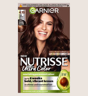 Garnier Nutrisse Ultra Color Dye, Vegan, 4.15 Iced Coffee Brown, cool and sophisticated hair shade Vegan Formula