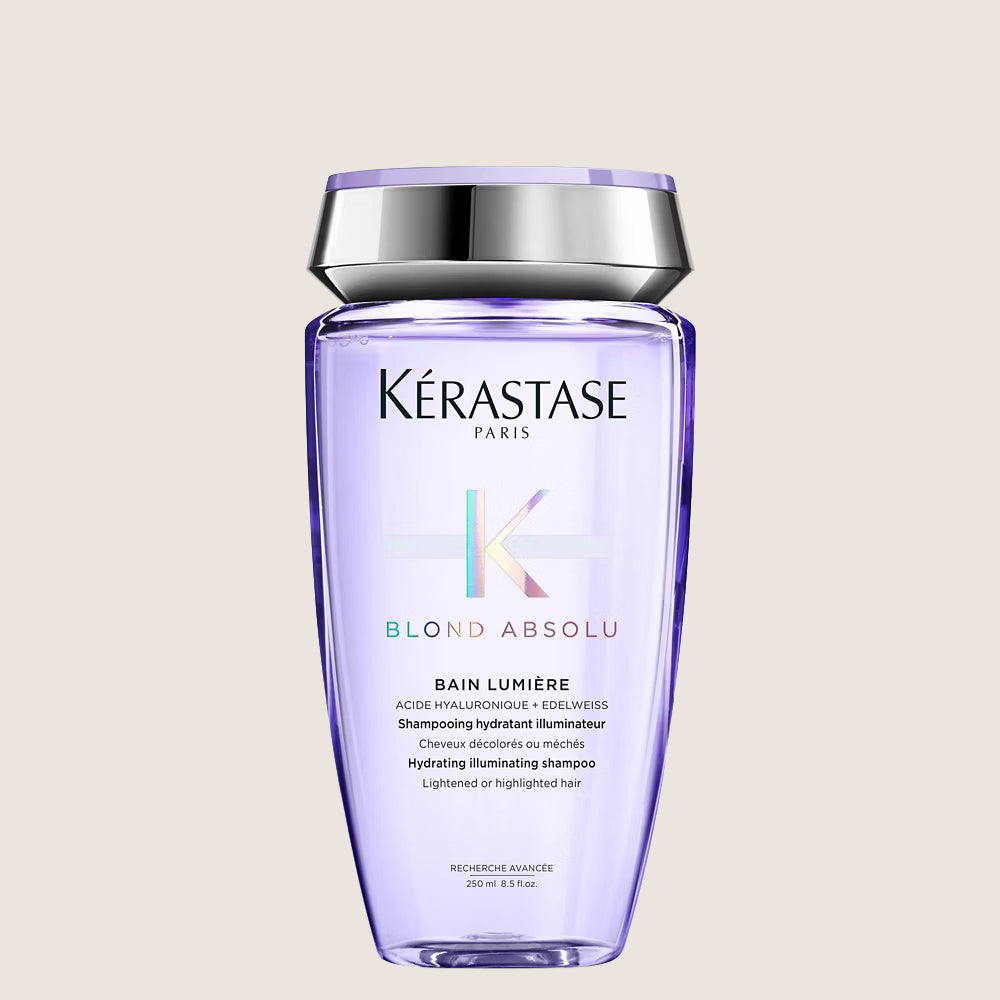 Kérastase Blond Absolu, Hydrating Illuminating Shampoo, For Highlighted and Grey Hair, With Hyaluronic Acid, Bain Lumiere Hydrating Formula 250ml