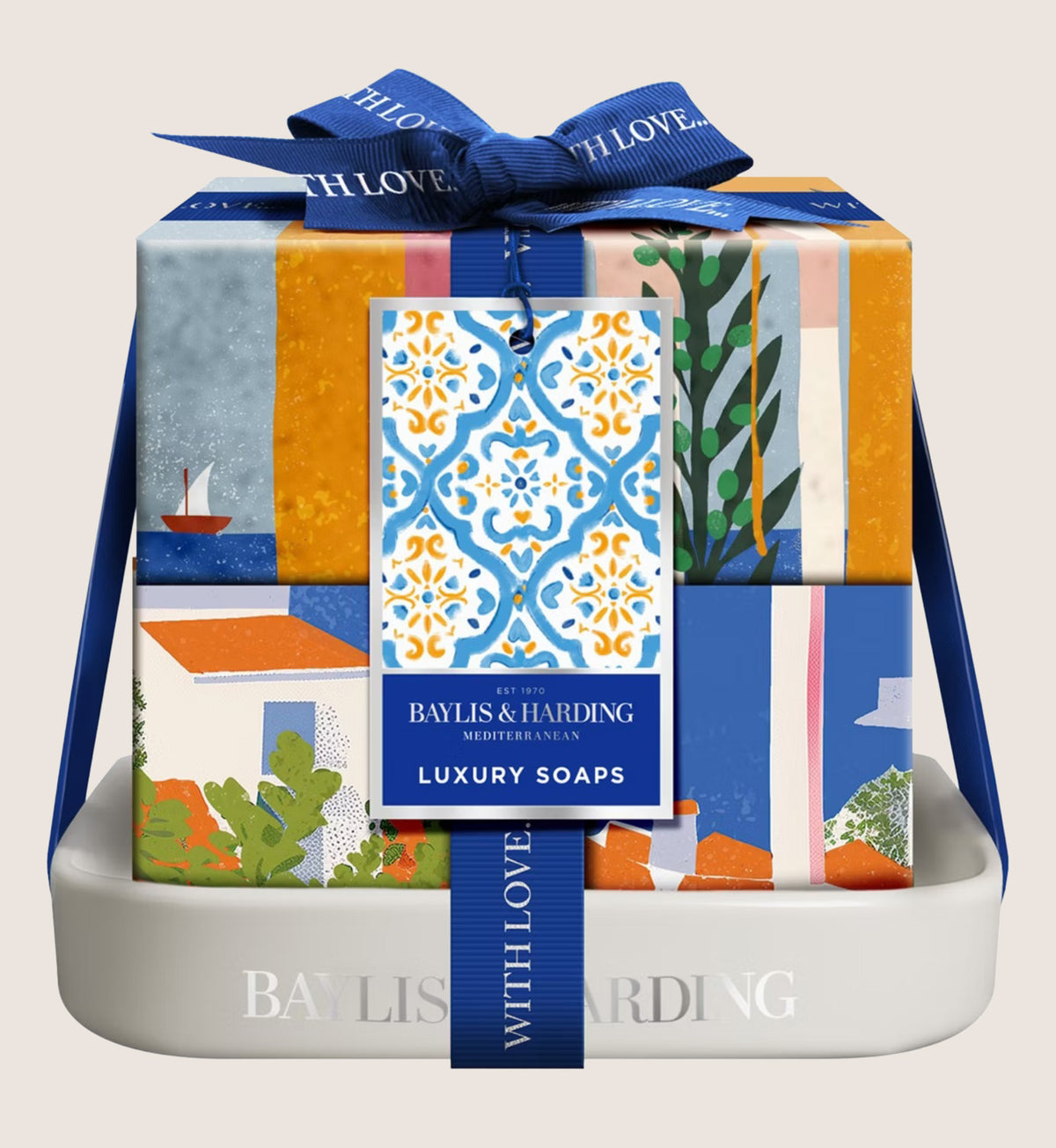 Baylis & Harding Mediterranean Luxury Ceramic Luxury Soaps Bath & Body Gift Set For Her