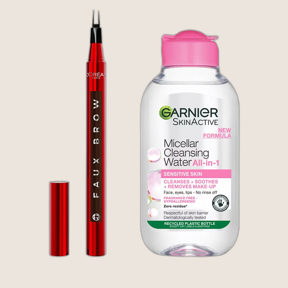 L'Oréal Paris Faux Brow Dark Brunette & Garnier Micellar Water Duo 100ml