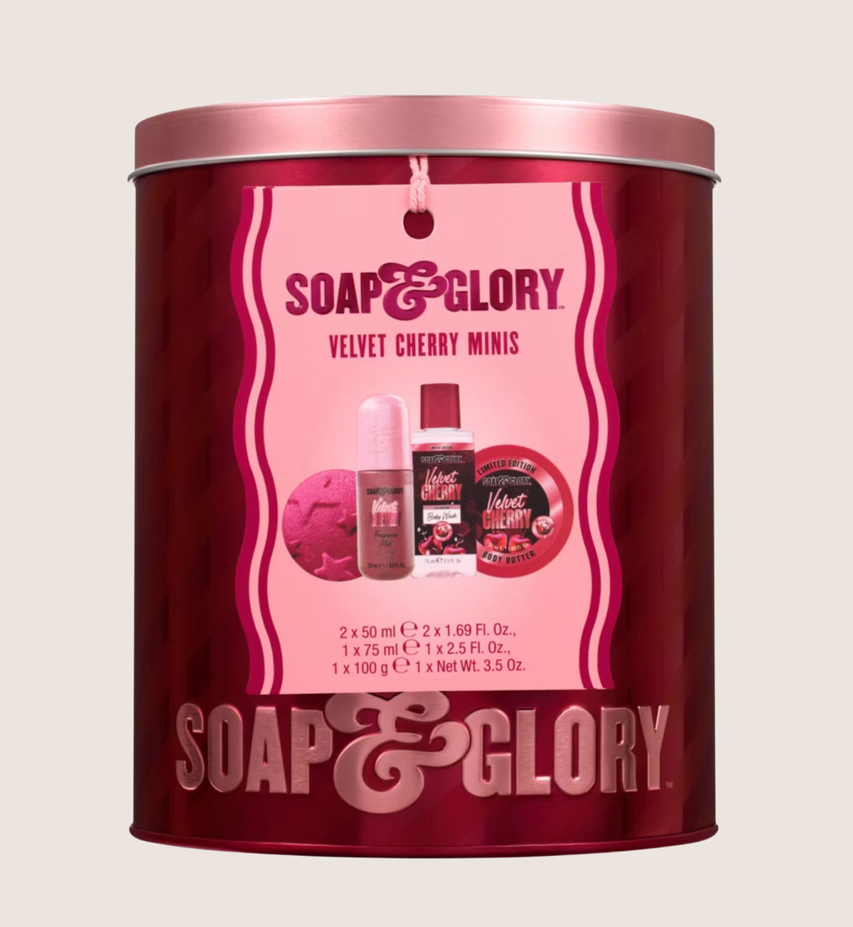 Soap & Glory Velvet Cherry Minis Bath & Body Gift Set For Her