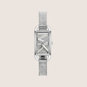 Michael Kors Women's Empire Clear Stone-Set Silver Dial Watch MK4841