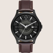 Armani Exchange Mens Dress Watch Brown Leather Strap AX2446