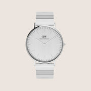 Daniel Wellington Ladies Classic Piano Silver Grey Dial 40mm Watch DW00100...