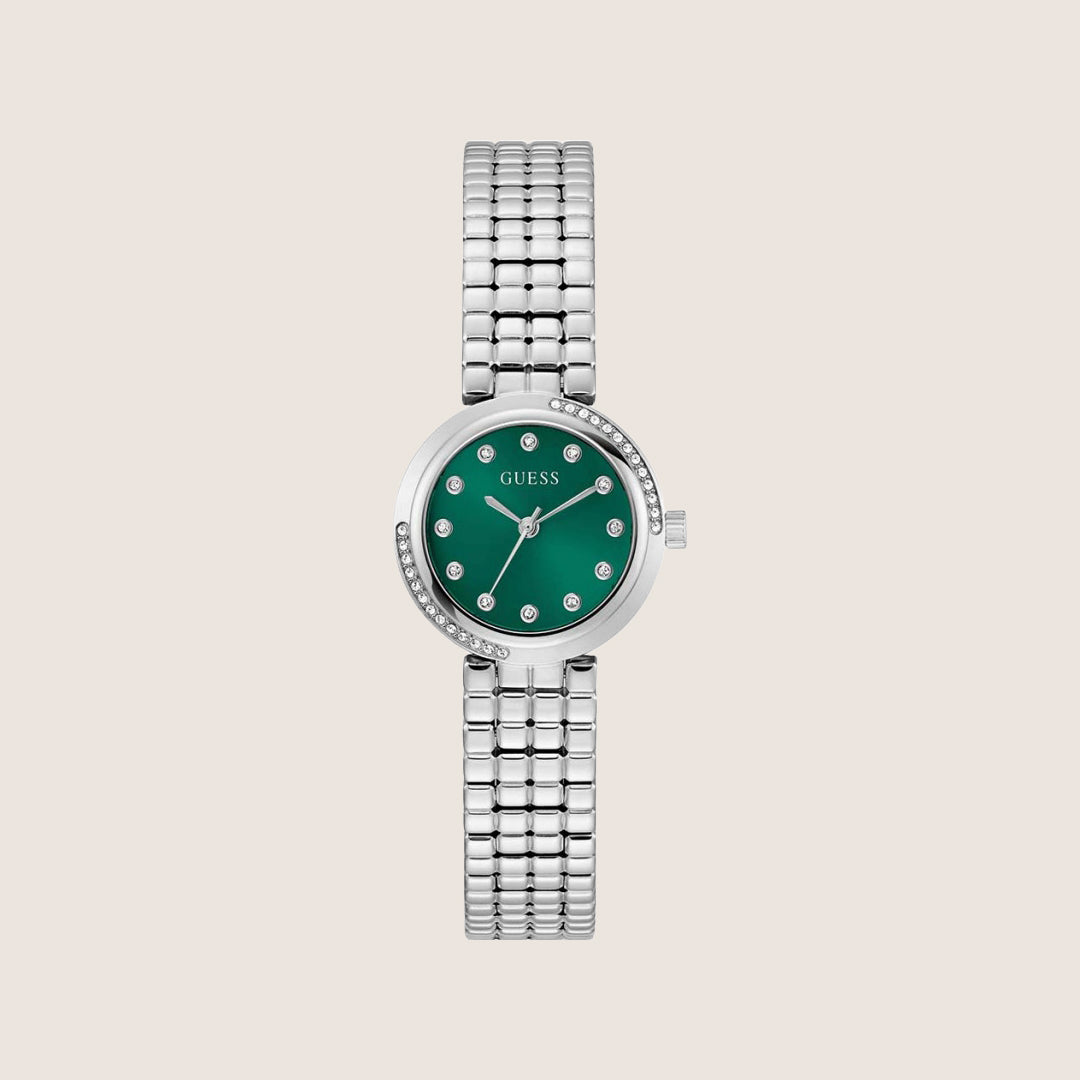 Guess Women's Clara Watch Crystal-Set Green Dial GW0930L1